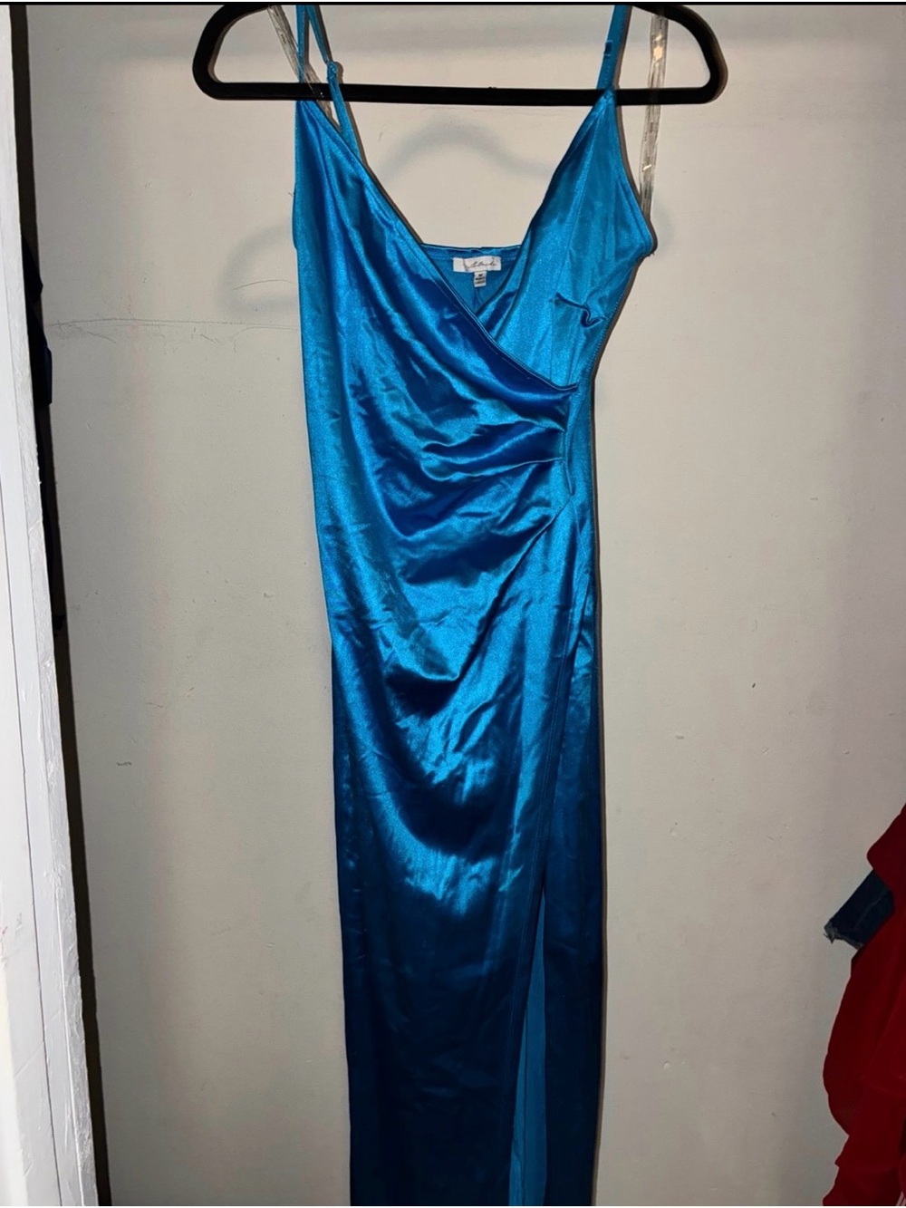 Satin Slip Maxi Dress - Blue